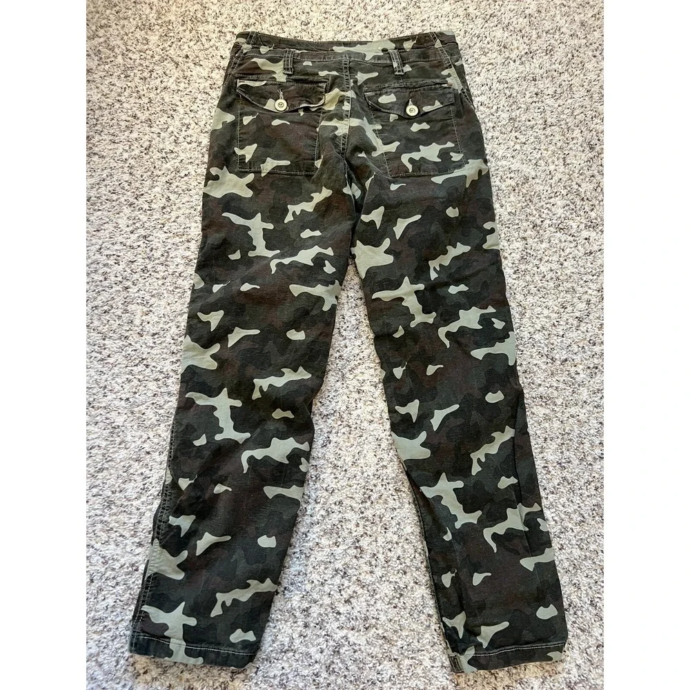 ANTHROPOLOGIE CAMO Green THE WANDERER CARGO PANTS WOMENS SZ 27 Cotton Blend - Picture 6 of 7
